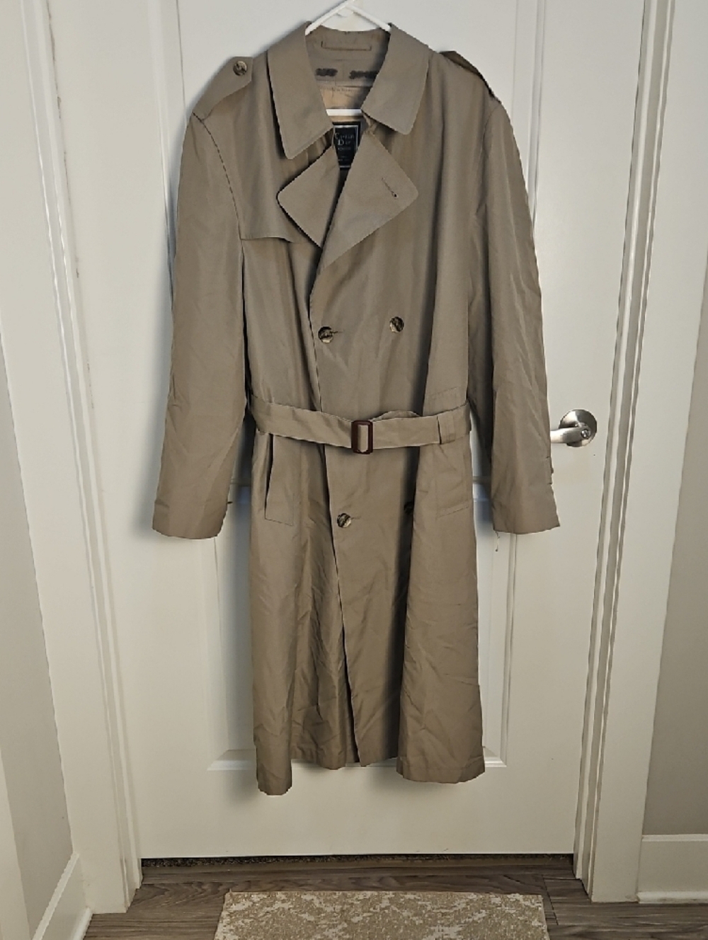 Vintage Christian Dior Monsieur Trench Coat 42L Mens Long Jacket Wool Lining